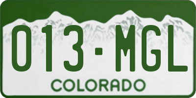 CO license plate 013MGL