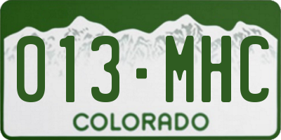CO license plate 013MHC