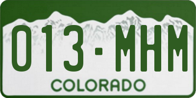 CO license plate 013MHM