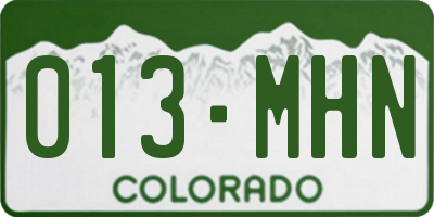 CO license plate 013MHN