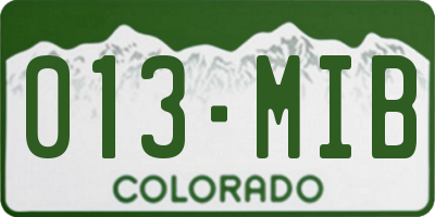 CO license plate 013MIB