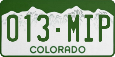 CO license plate 013MIP