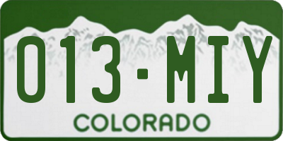 CO license plate 013MIY