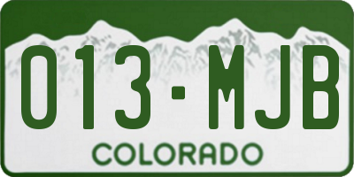 CO license plate 013MJB