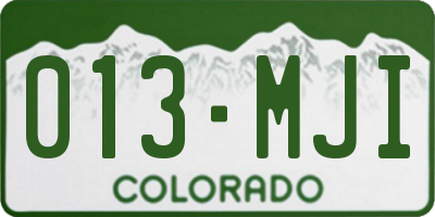 CO license plate 013MJI