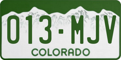 CO license plate 013MJV