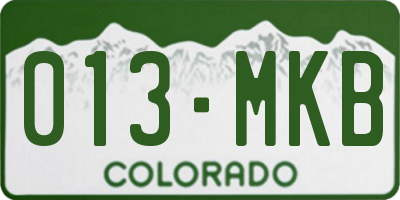 CO license plate 013MKB