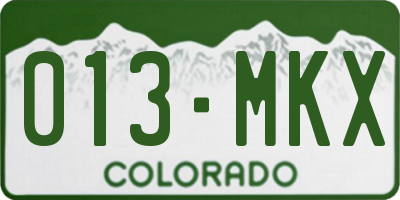 CO license plate 013MKX