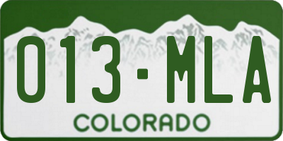 CO license plate 013MLA