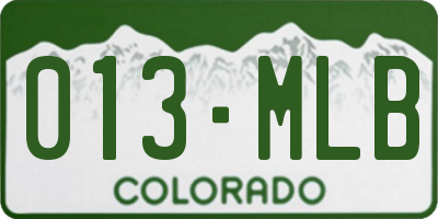CO license plate 013MLB
