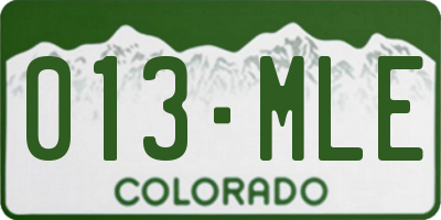 CO license plate 013MLE