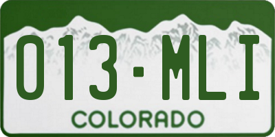 CO license plate 013MLI