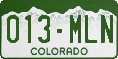 CO license plate 013MLN