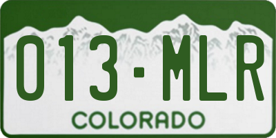 CO license plate 013MLR