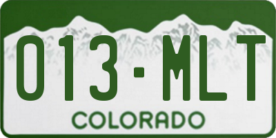 CO license plate 013MLT