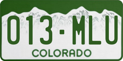 CO license plate 013MLU