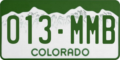 CO license plate 013MMB