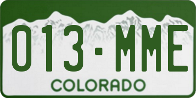 CO license plate 013MME