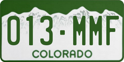 CO license plate 013MMF