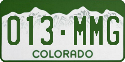 CO license plate 013MMG