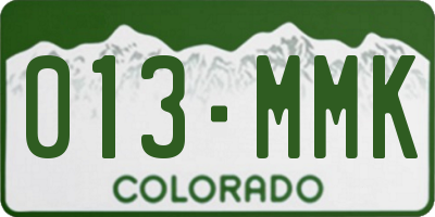 CO license plate 013MMK