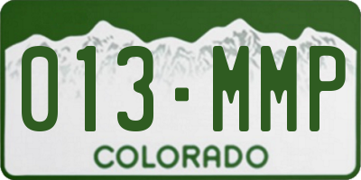 CO license plate 013MMP