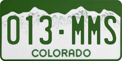 CO license plate 013MMS