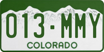 CO license plate 013MMY