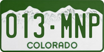 CO license plate 013MNP