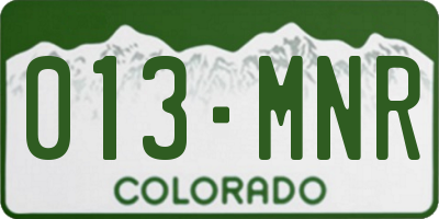 CO license plate 013MNR