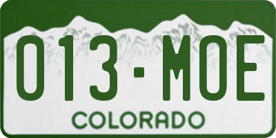 CO license plate 013MOE