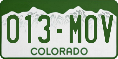 CO license plate 013MOV