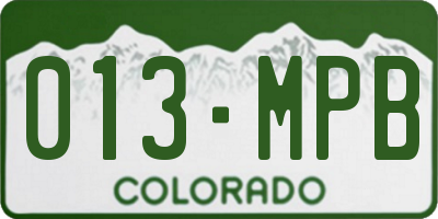 CO license plate 013MPB