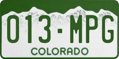 CO license plate 013MPG