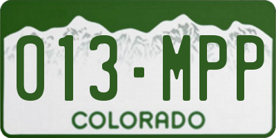 CO license plate 013MPP
