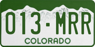 CO license plate 013MRR