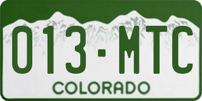 CO license plate 013MTC