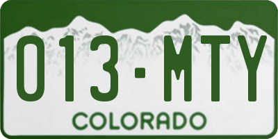 CO license plate 013MTY