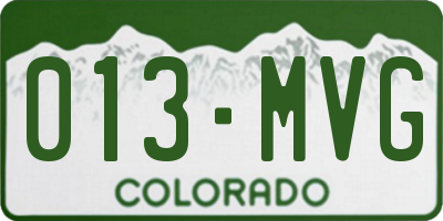 CO license plate 013MVG