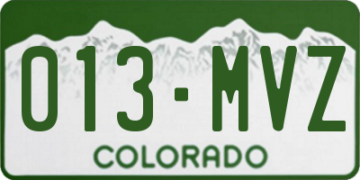 CO license plate 013MVZ