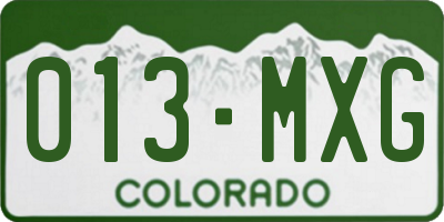 CO license plate 013MXG