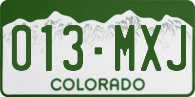 CO license plate 013MXJ