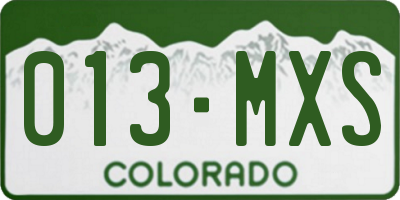 CO license plate 013MXS