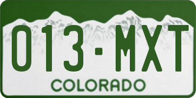 CO license plate 013MXT
