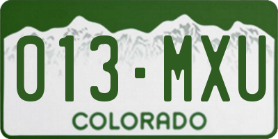 CO license plate 013MXU