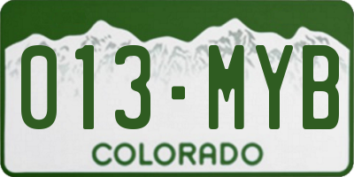 CO license plate 013MYB