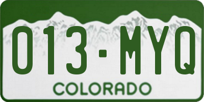 CO license plate 013MYQ