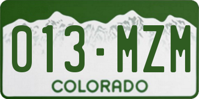 CO license plate 013MZM