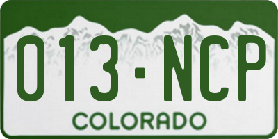 CO license plate 013NCP