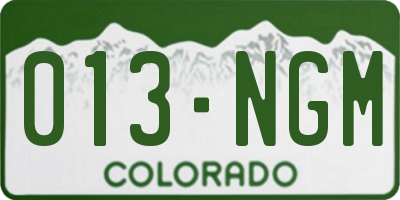 CO license plate 013NGM